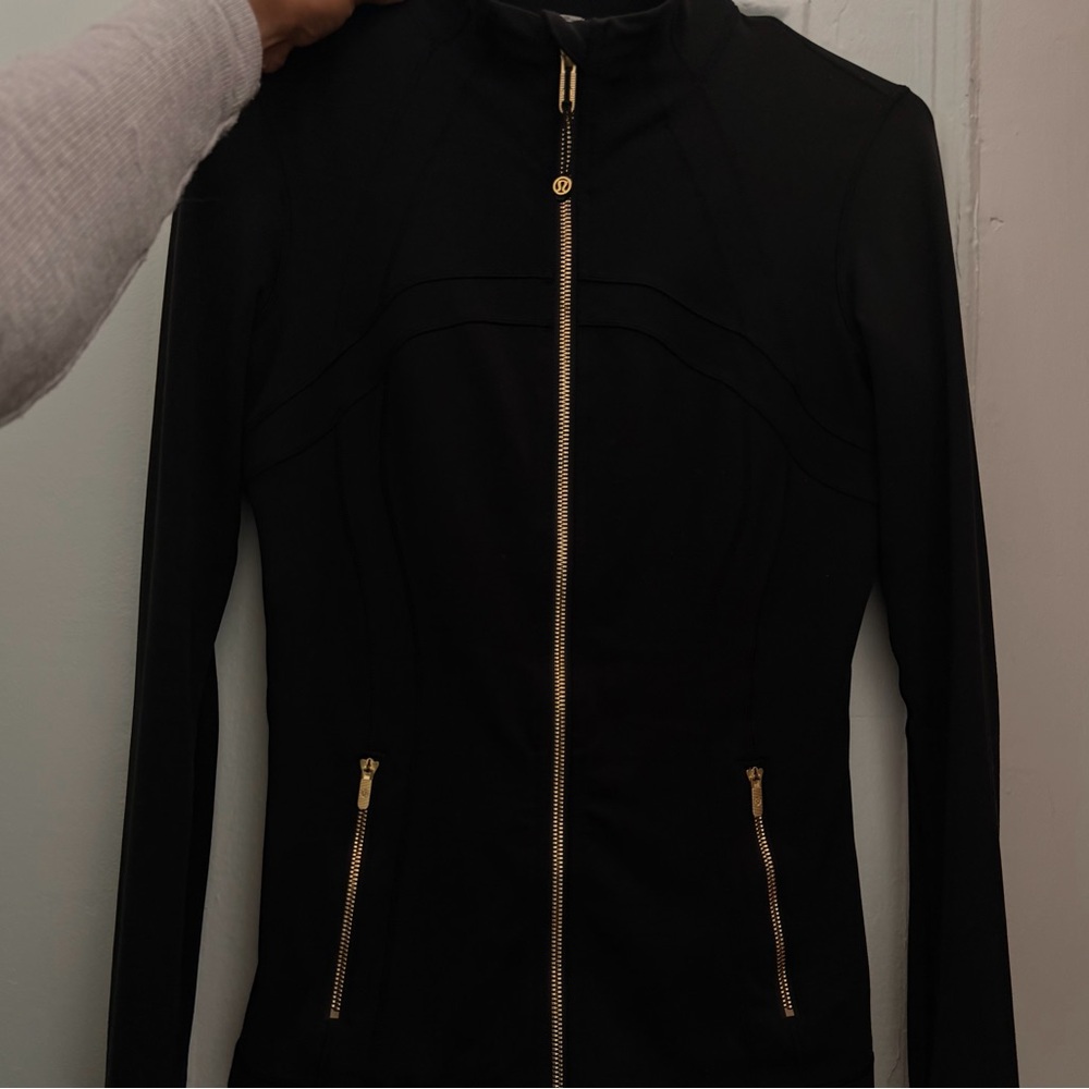 Lululemon Athletica Black Jacket with Gold Zippers